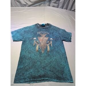 Vintage Sedona T-Shirt Hanes Beefy-T‎ Turquoise Graphic Print Medium